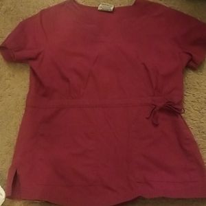 Burgundy Scrub Top 24/7 Size Medium